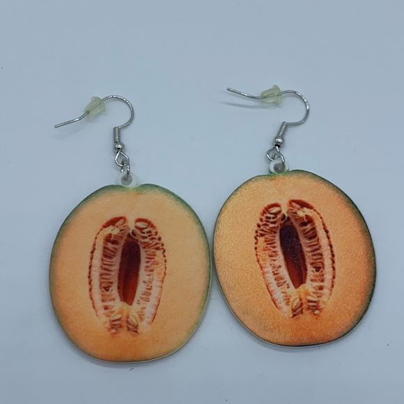 Jewelry - NEW orange sliced cantaloupe fashion earrings
